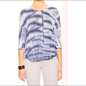 Young Fabulous & Broke Blue Tie Dye Gauzy Blouse Top L